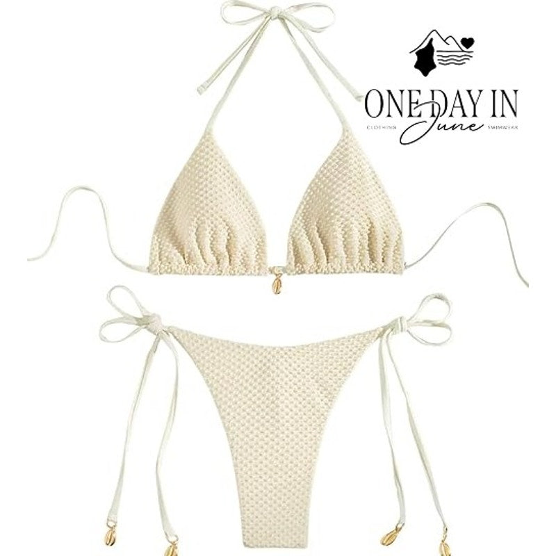Zaful Tie Back Tie Side Bikini Swimsuit Size S