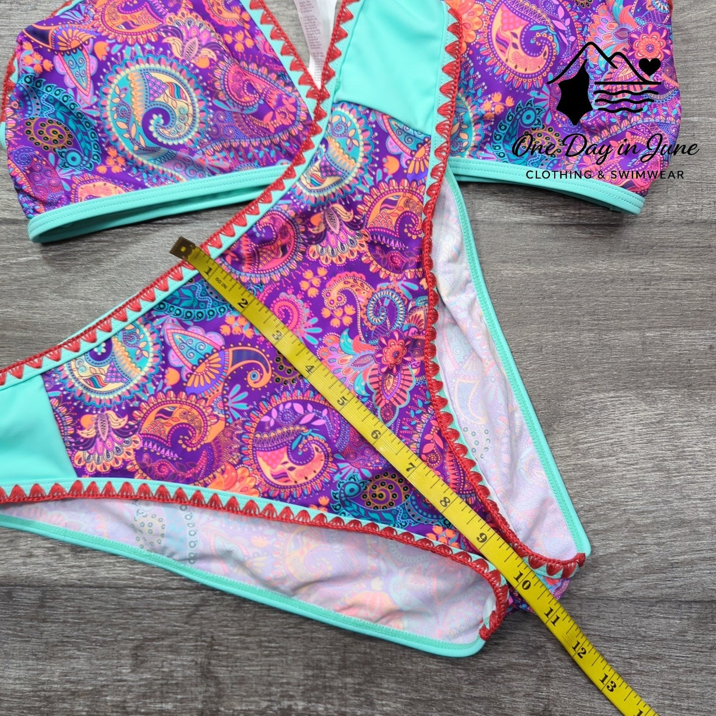 Cupshe Embroidered Edge Bikini Swimsuit Size L