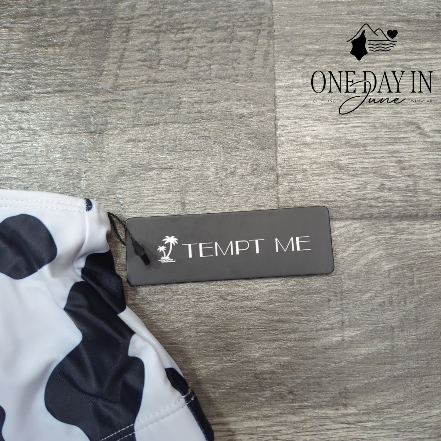 Tempt Me Cow Print Crop Bikini Swimsuit Size M