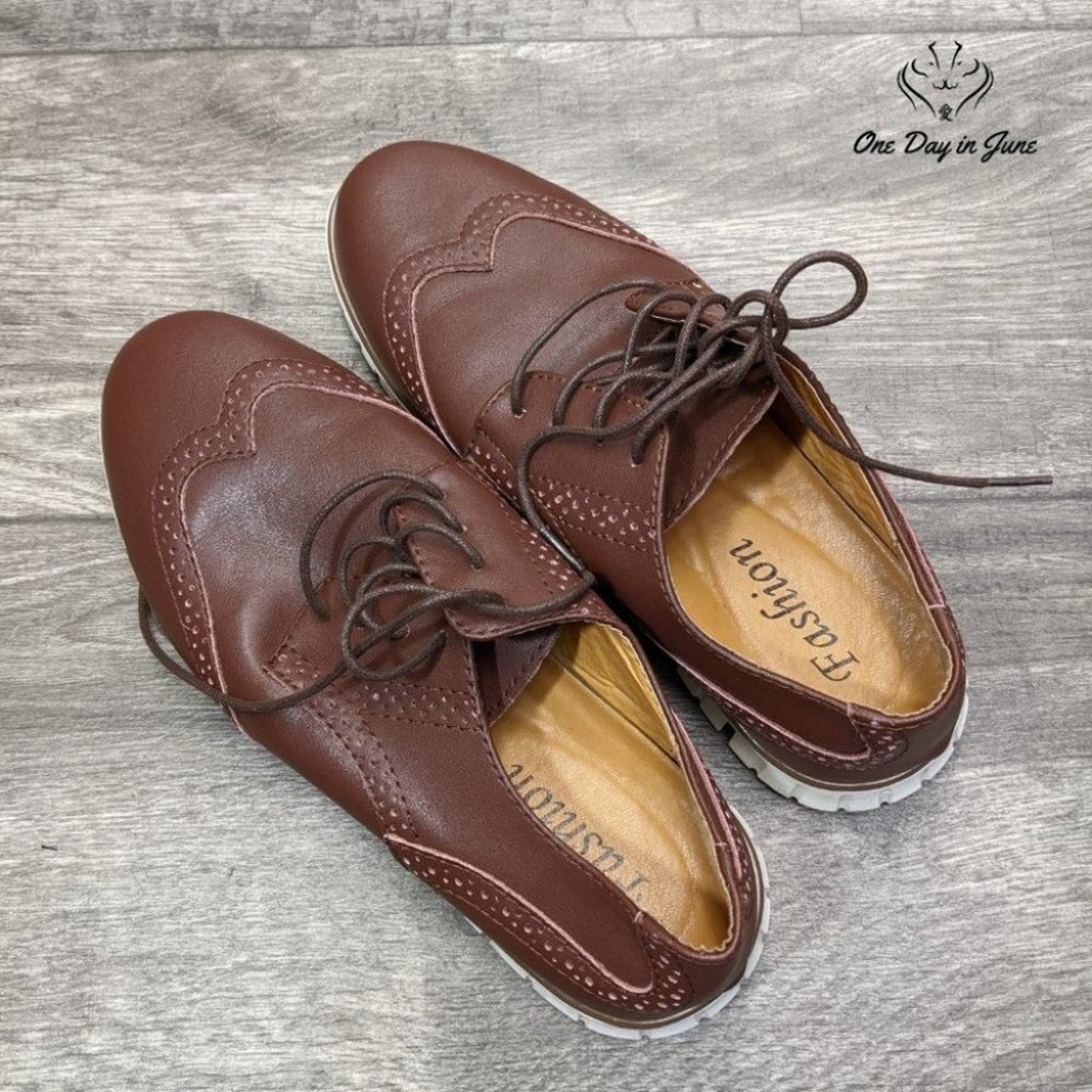 Fashion Faux Leather Wingtip Shoes Size 9 (42)