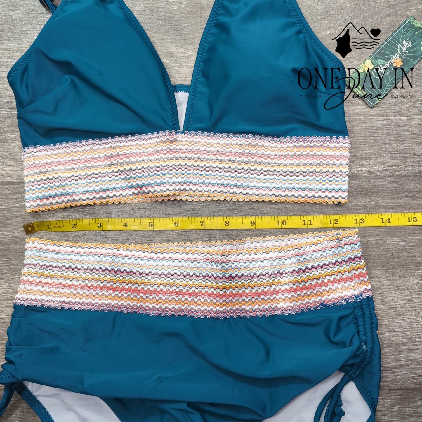 Blooming Jelly V Front High Waist Bikini Swimsuit Size M