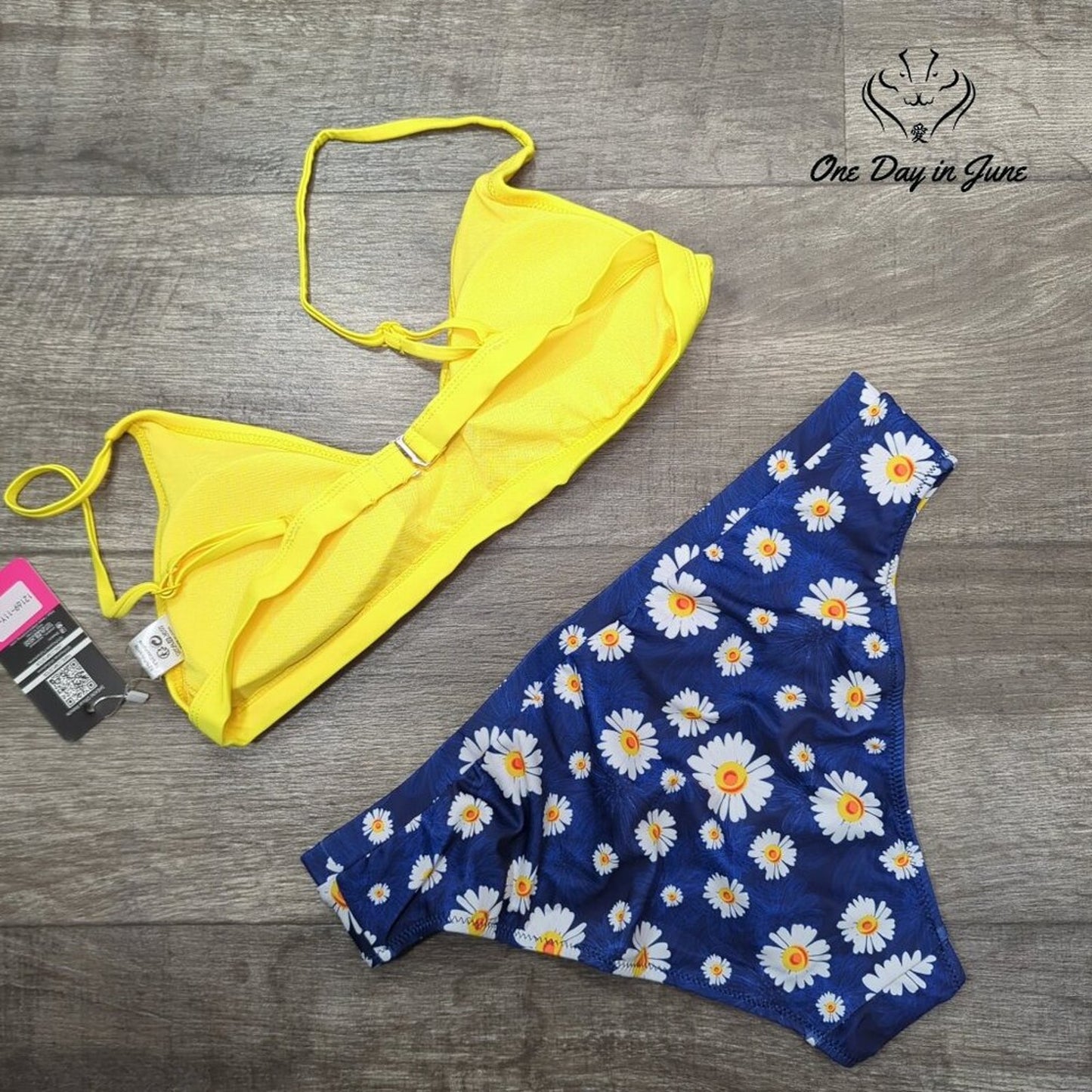 Shekini V Neck Triangle Floral Bikini Swimsuit Size XL