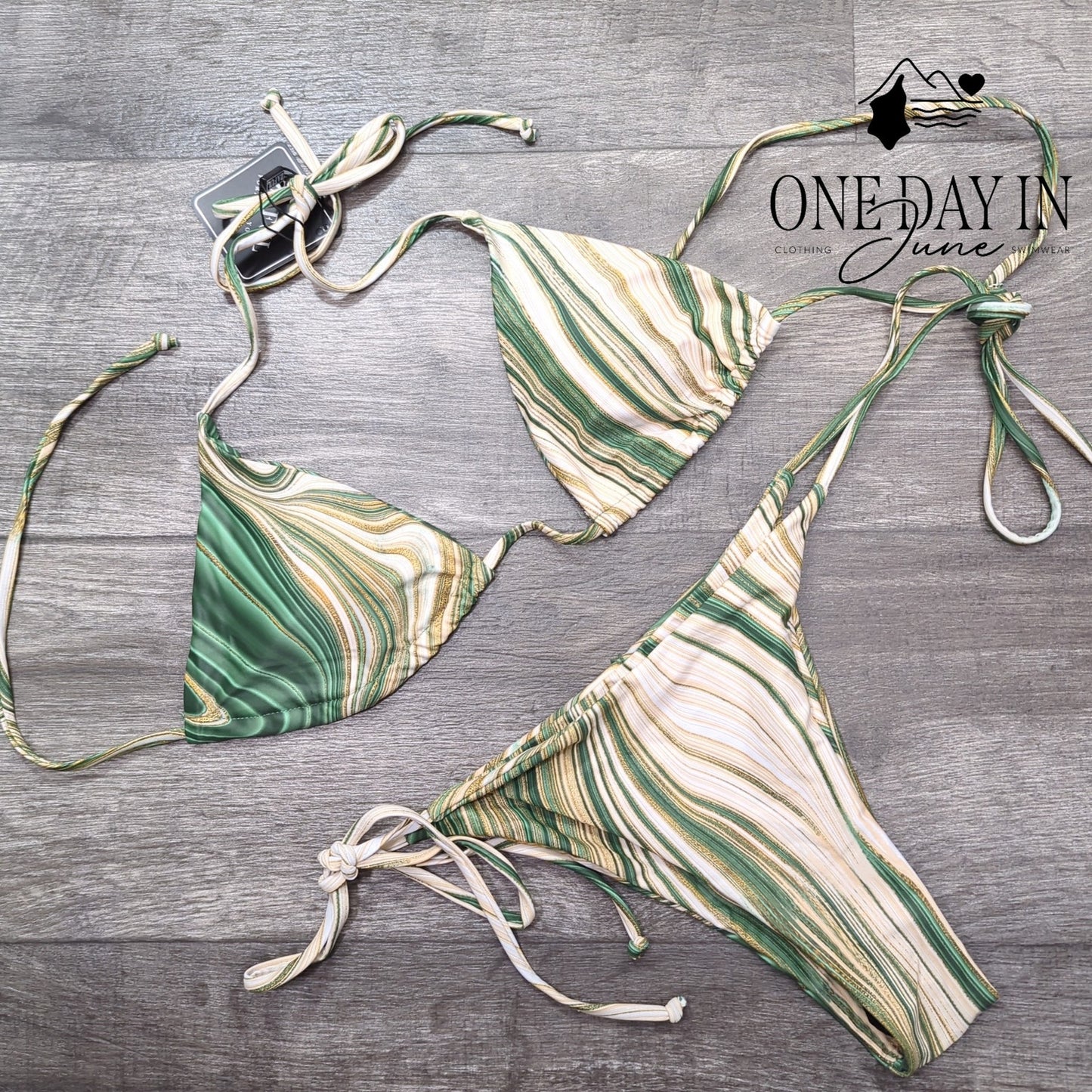 Zaful Halter Tie Side Tie Back Bikini Swimsuit Size S