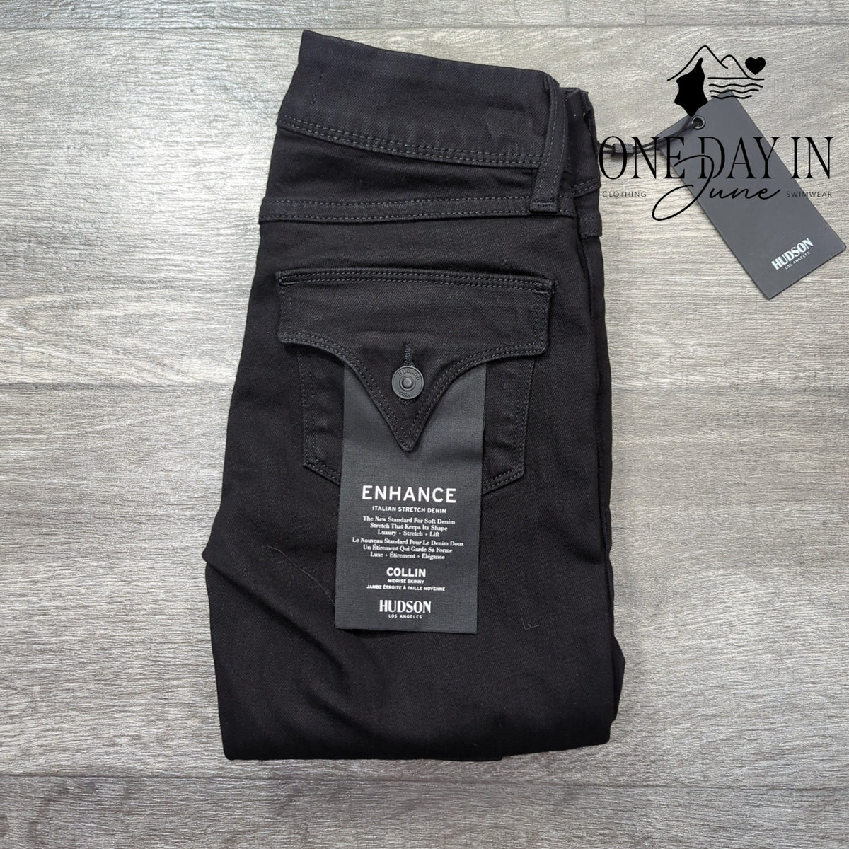 Hudson Collin Mid Rise Skinny Jeans Black Size NWT $205 Size 23 (00)