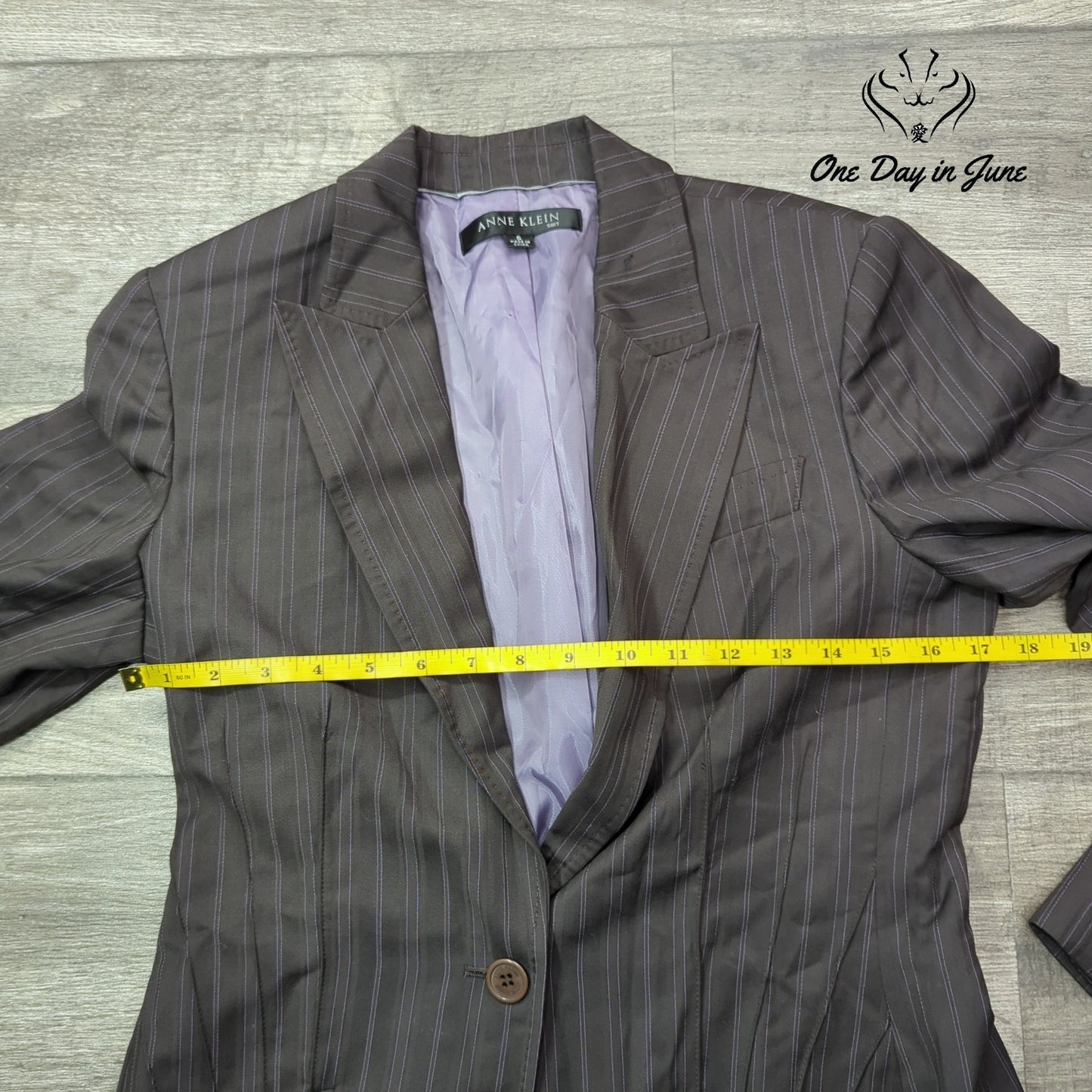 Anne Klein One Button Pin Stripe Blazer Size 6