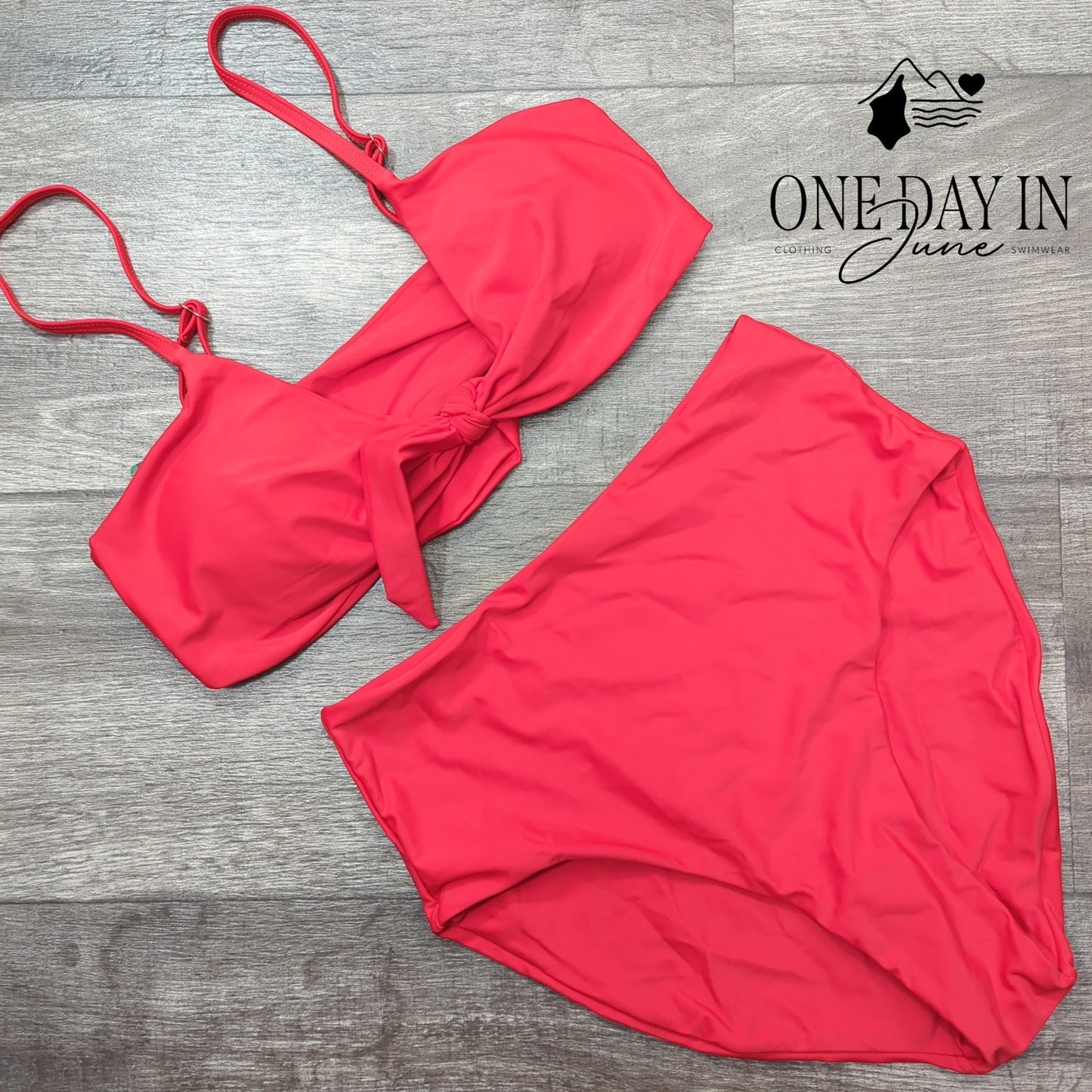 Blooming Jelly Knot Front High Waist Bikini Swimsuit Size S