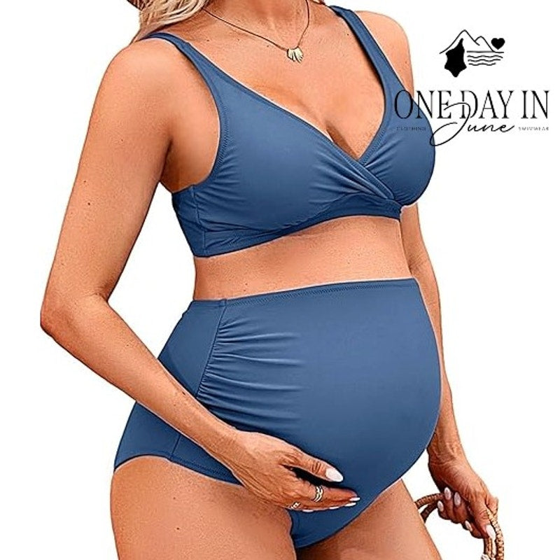 Charmo Maternity High Rise Bikini Swimsuit Size M