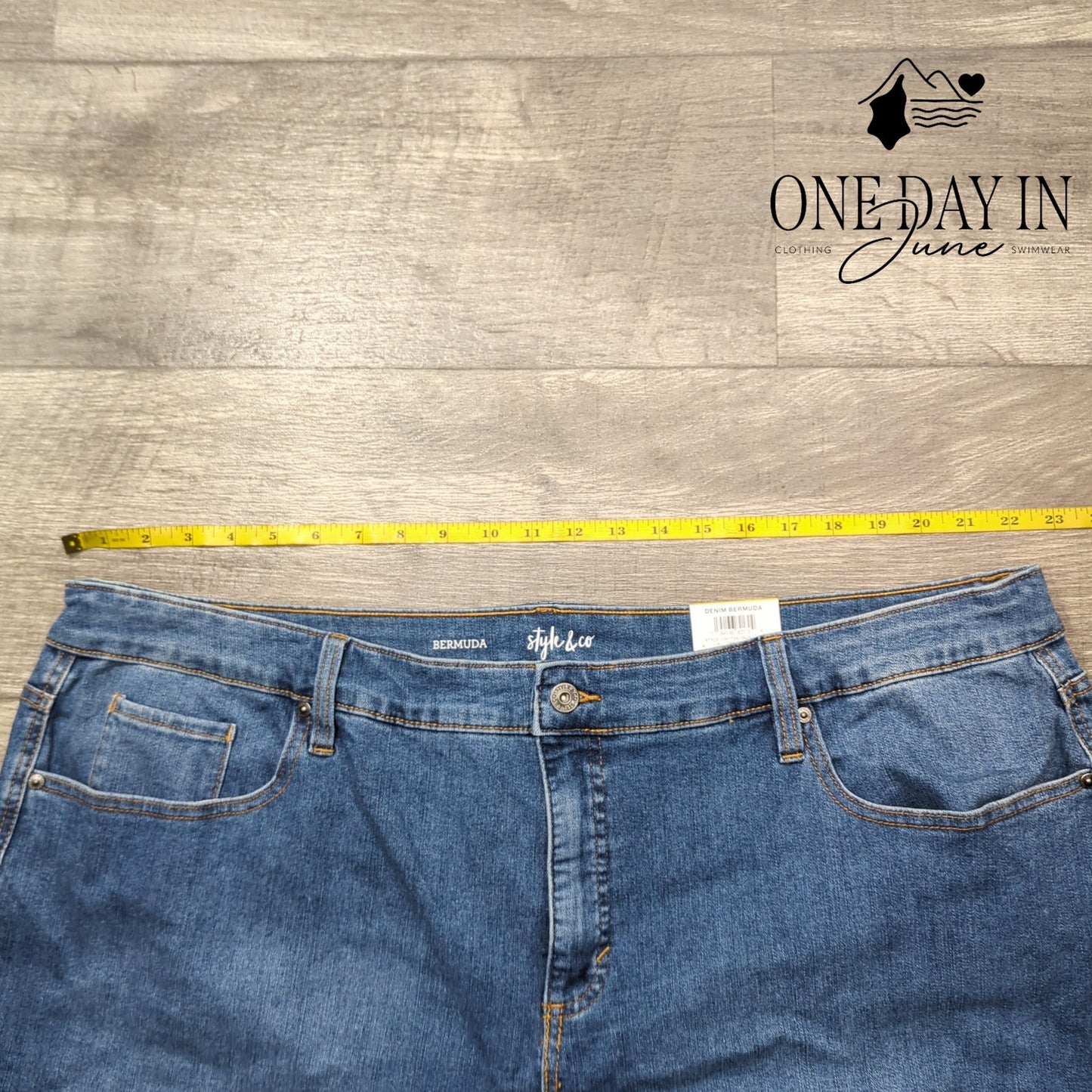 Style & Co. Plus Size Denim Bermuda Shorts Size 24W