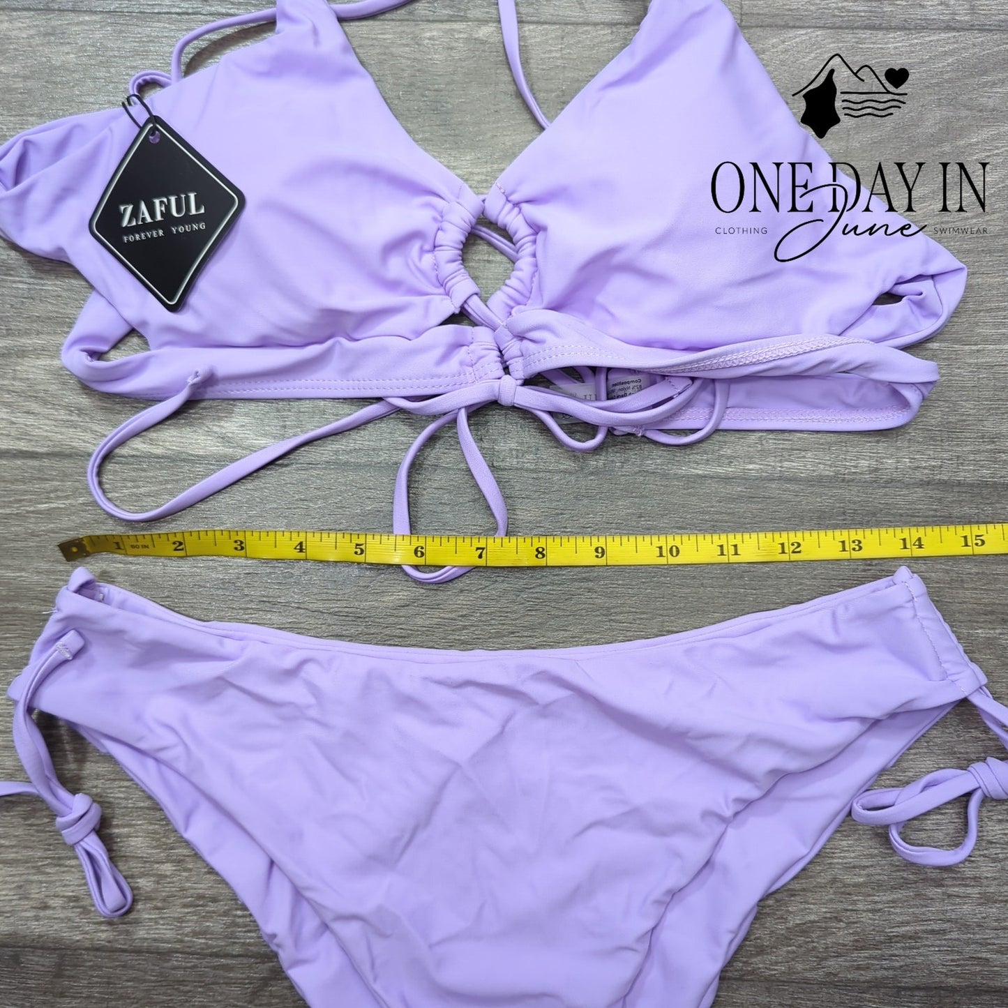 Zaful Tie Back Keyhole Bikini Swimsuit Size L