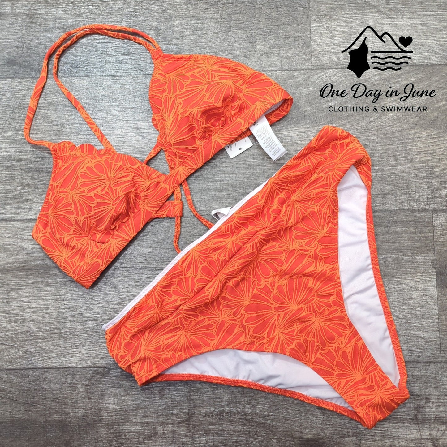Cupshe Scallop Edge Strappy Back Bikini Swimsuit Size XL