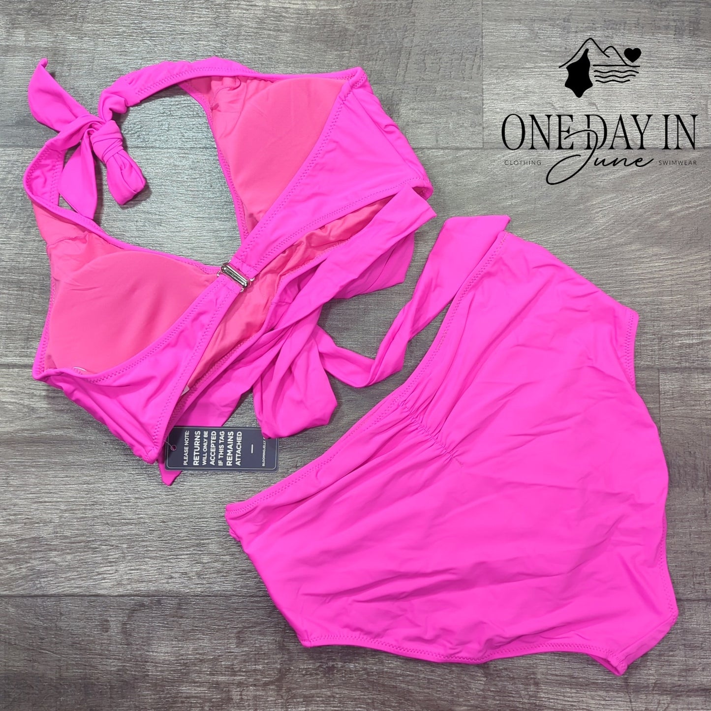 Blooming Jelly Halter Cross Front Tie High Waist Bikini Swimsuit Size XL