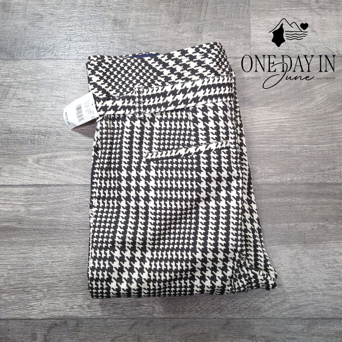 Adriano Goldschmied Houndstooth Print Lettuce Edhge Belted Pants Size 27 (4)