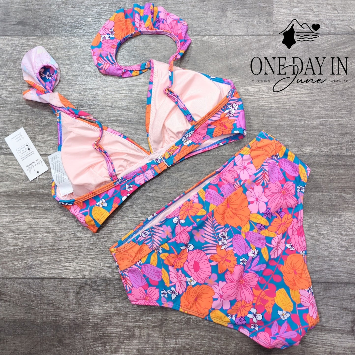 Cupshe Ruffle Shoulder Bikini Swimsuit Size S