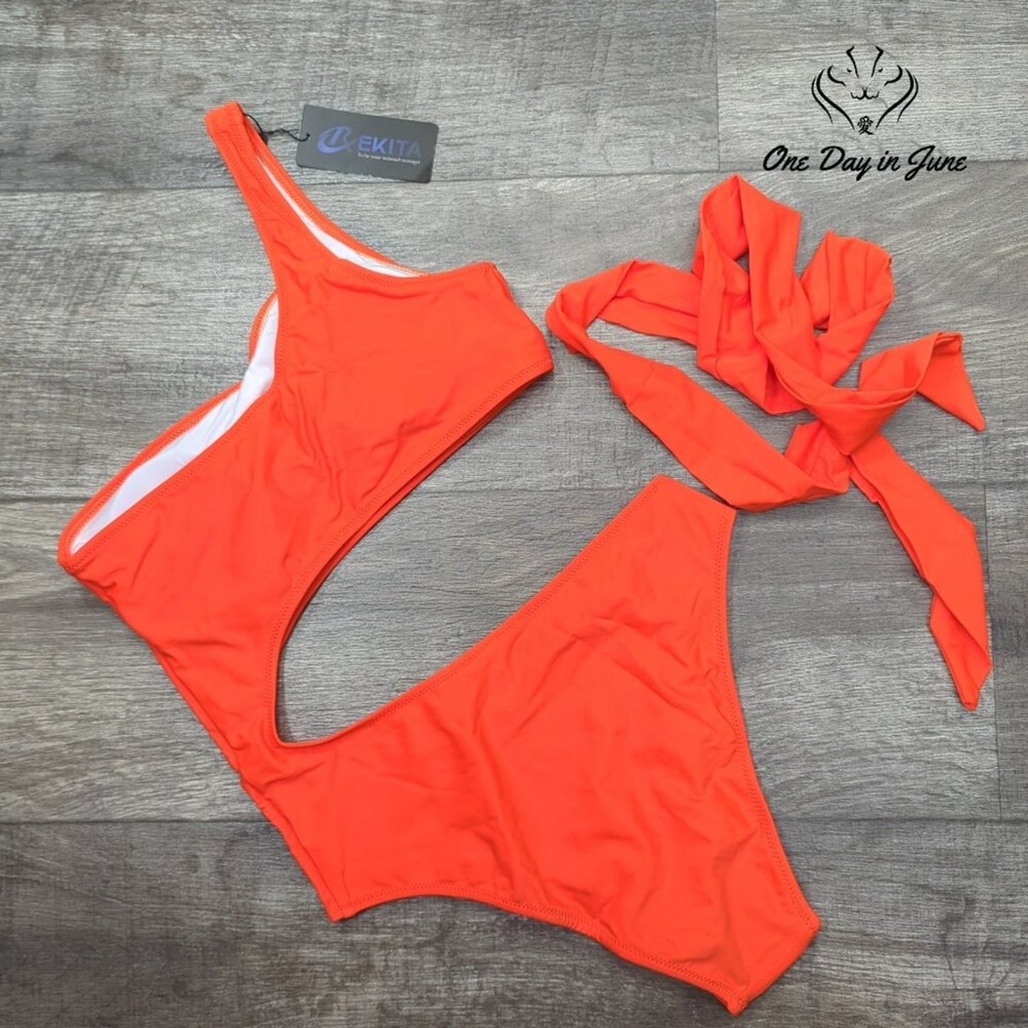 Rekita One Shoulder One Piece Swimsuit Size S