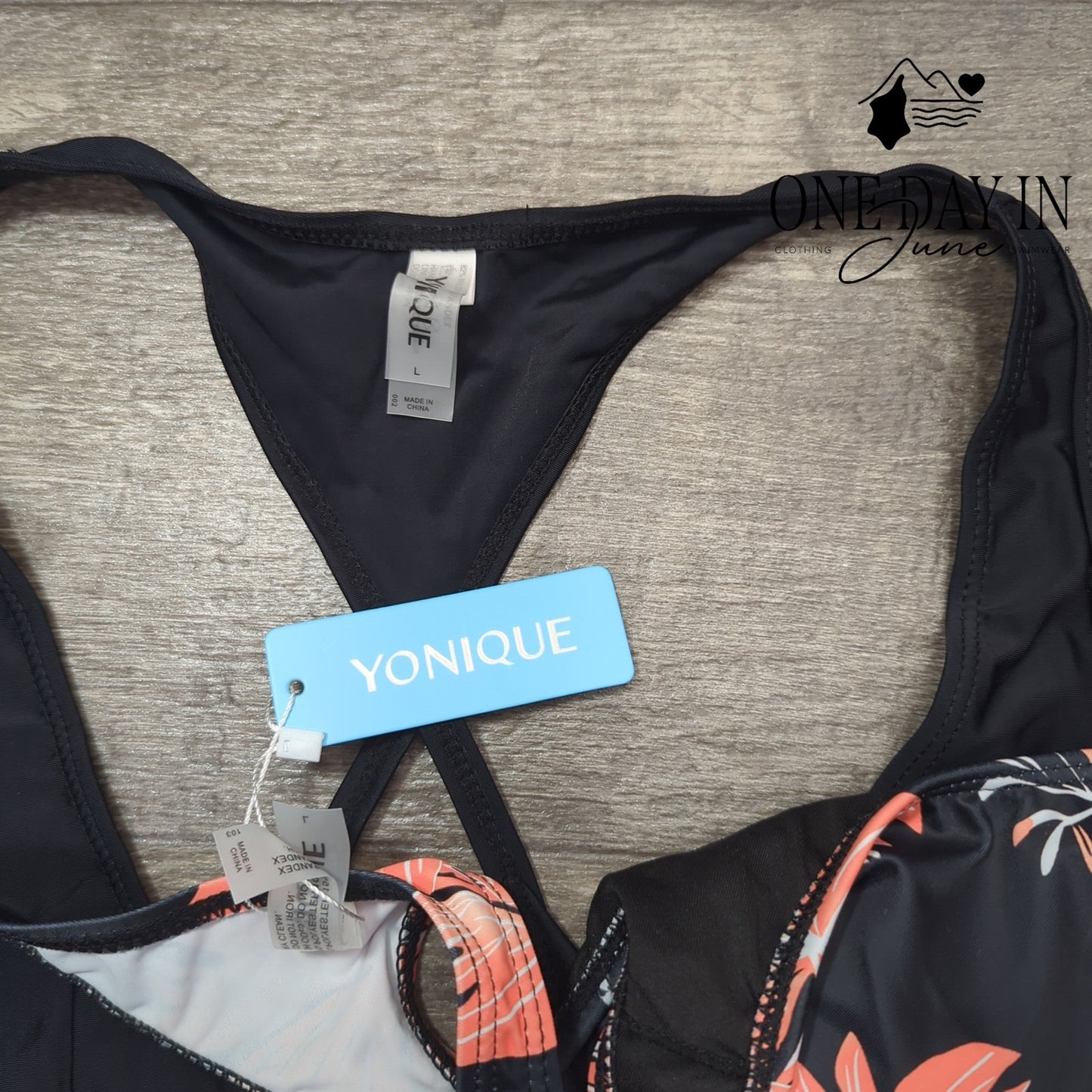 Yonique Crop Top Boyshort 3 Piece Tankini Swimsuit Size L
