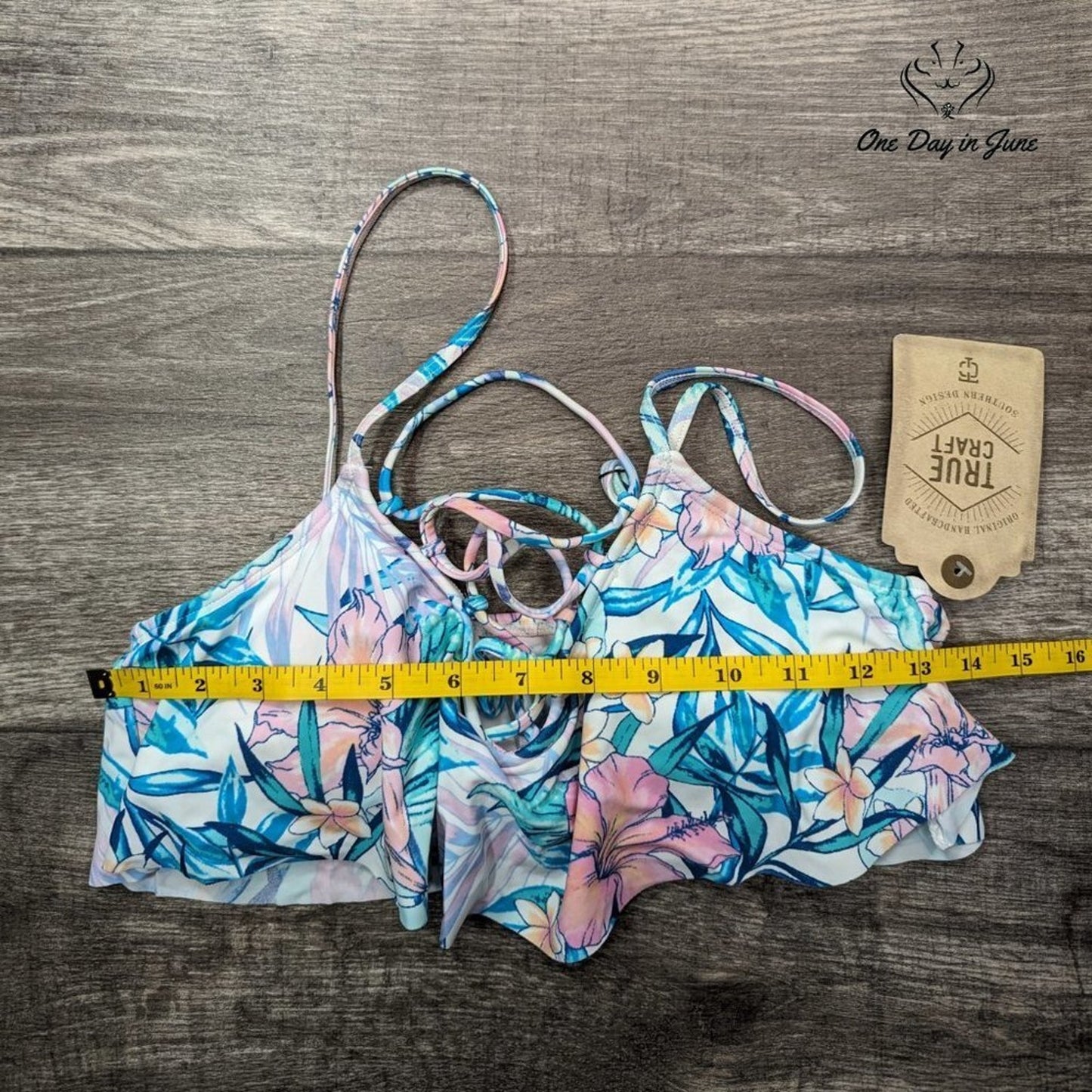 True Craft Floral Bikini Top Size M