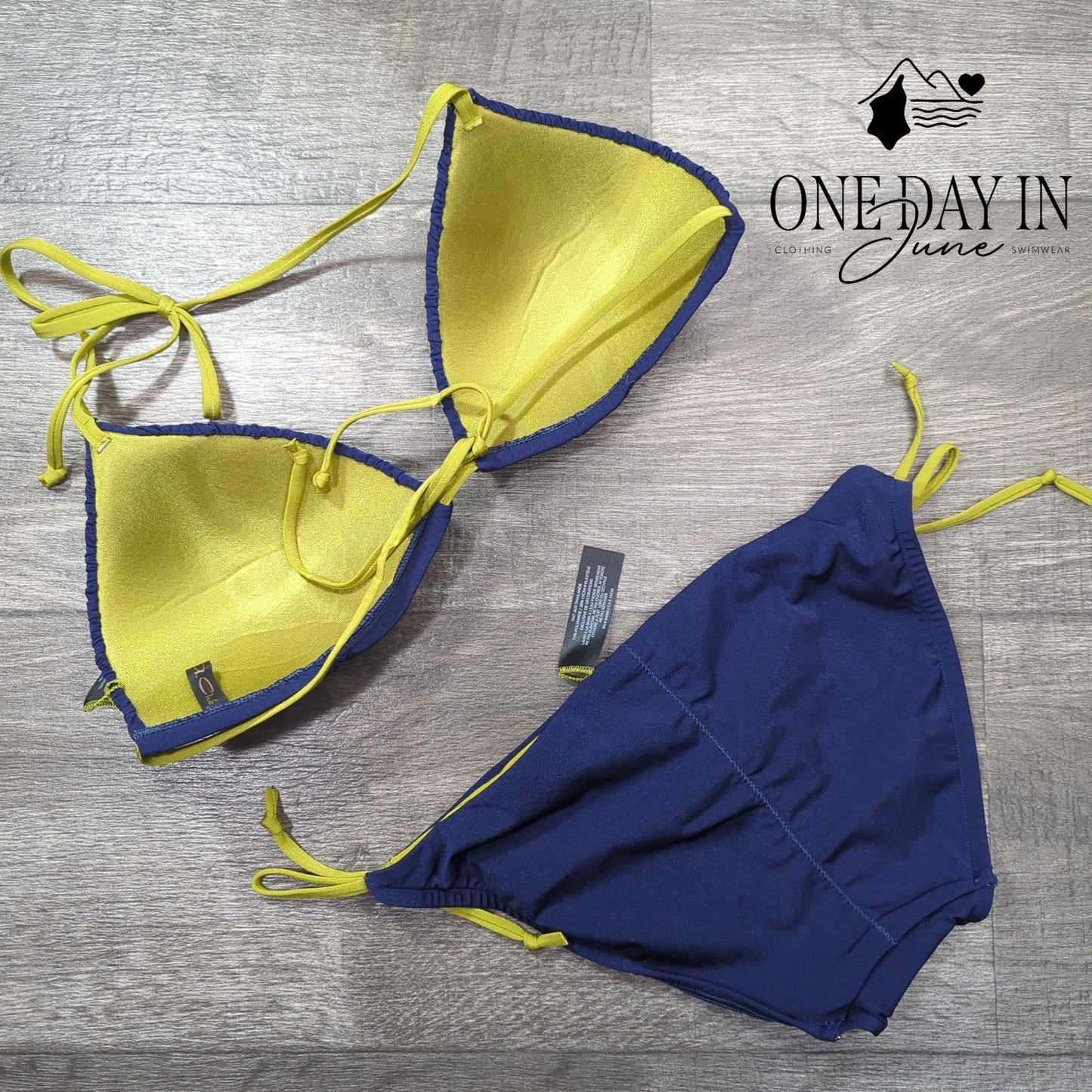 A.Che Halter Tie Side Bikini Swimsuit Size L Top S Bottom