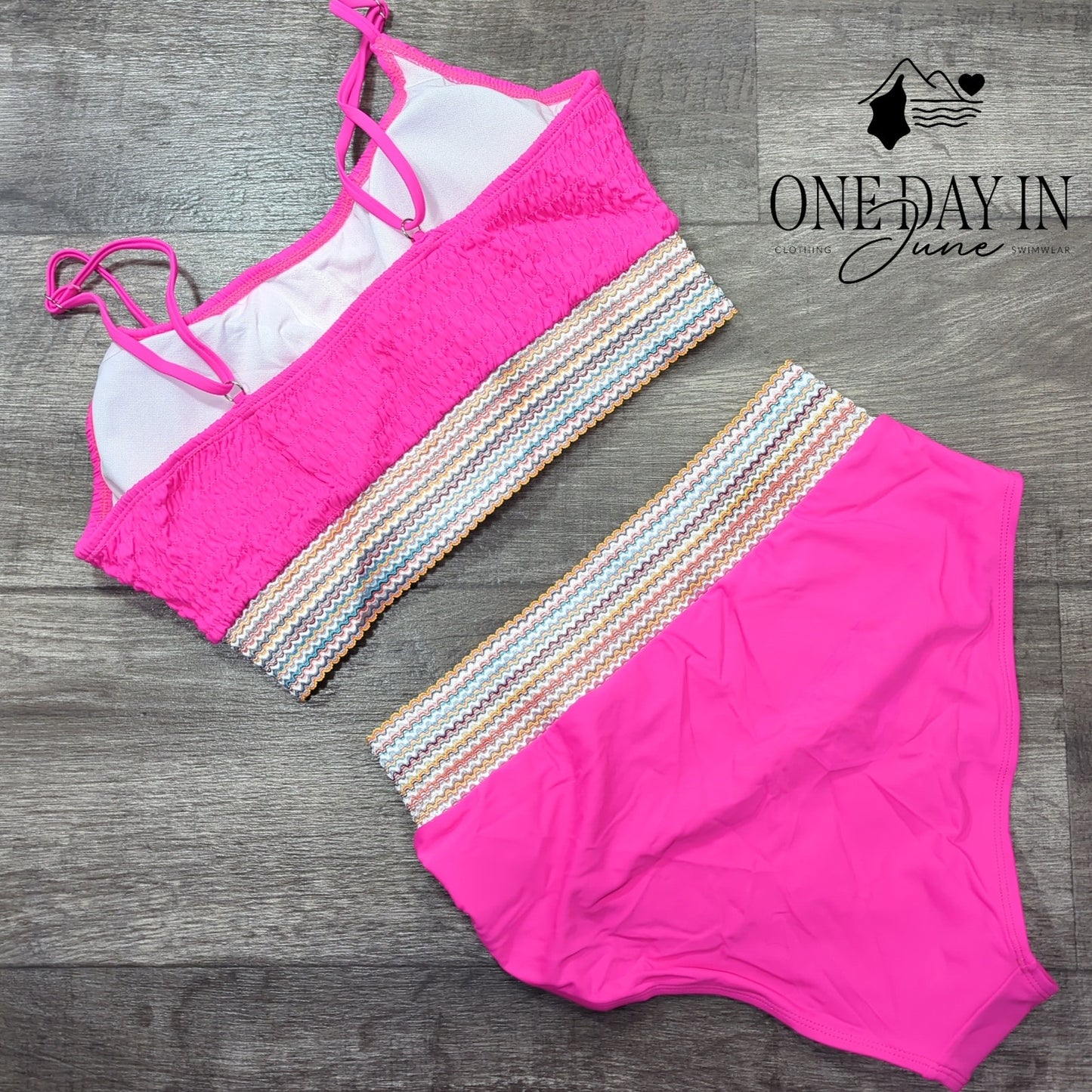 Blooming Jelly High Waist Crop Bikini Swimsuit Size L