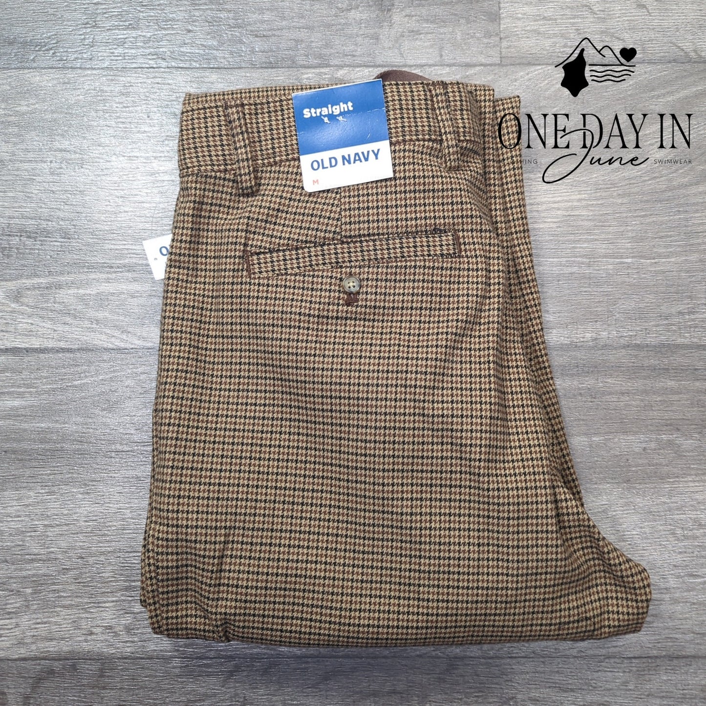 Old Navy Hounds Tooth Straight Leg Pants Size M