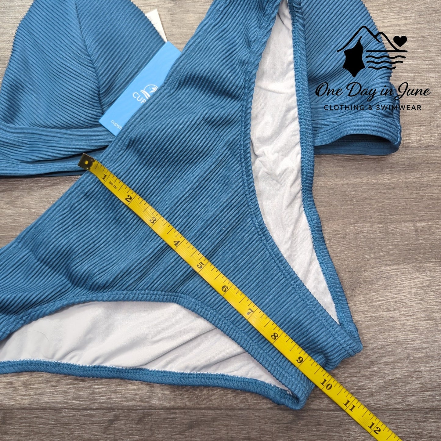 Cupshe Ribbed Moderate Bikini Swimsuit Size M