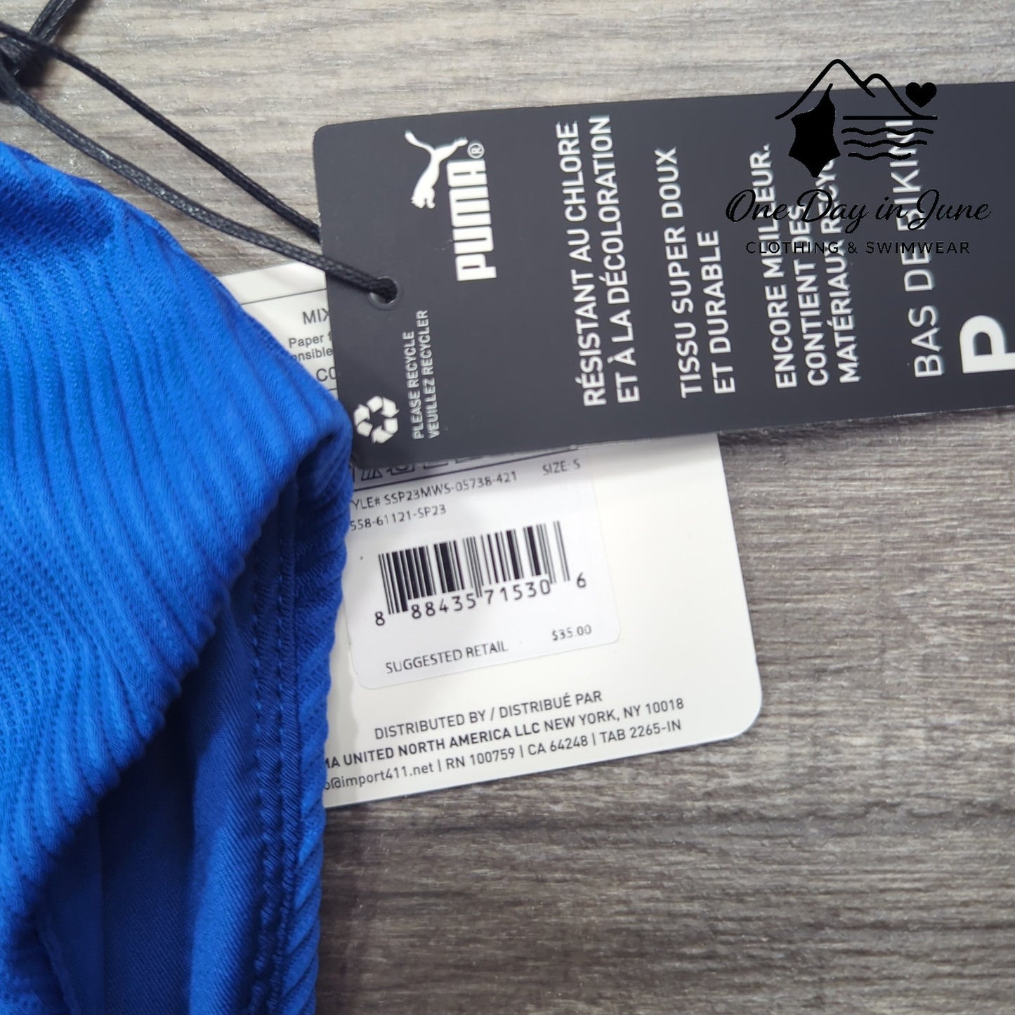 Puma Ribbed High Cut Bikini Bottom Size S