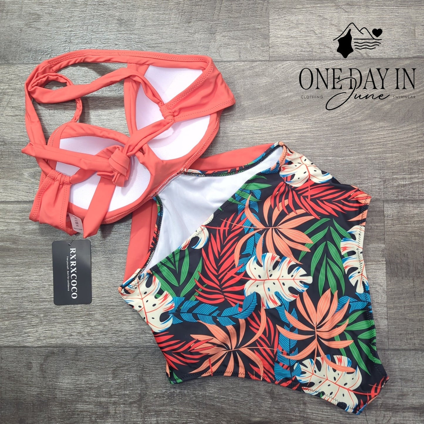 Rxrxcoco Tie Back Cut Out One Piece Swimsuit Size S