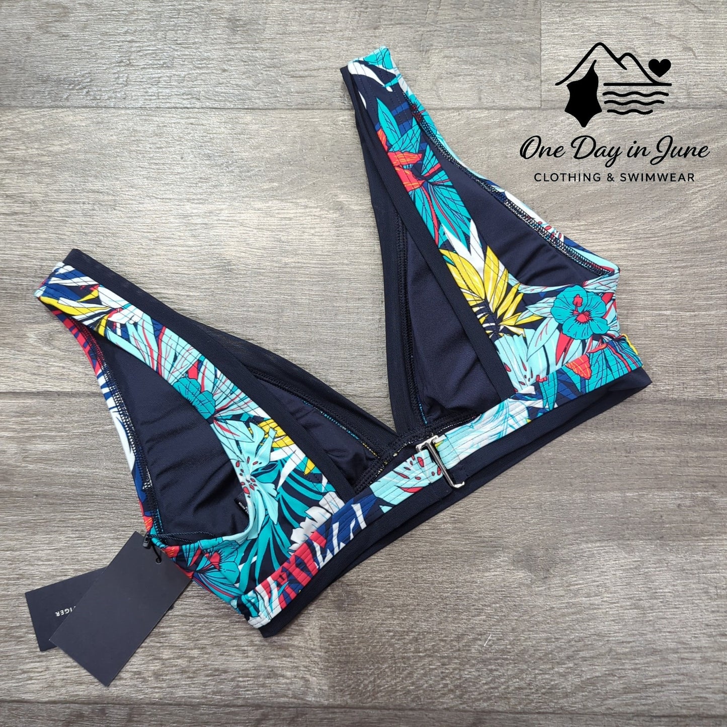 Tommy Hilfiger Floral V Neck Bikini Top Size S
