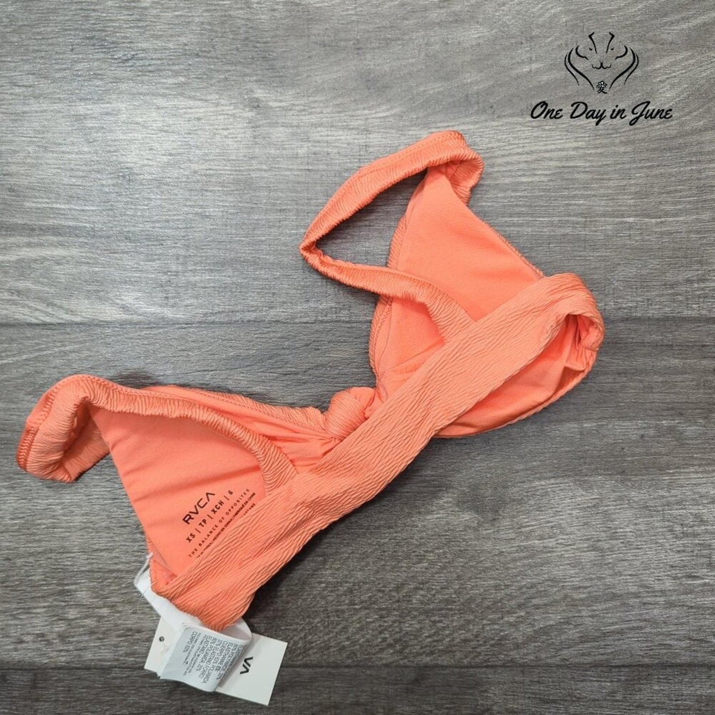 RVCA The Jolla Tie Front Bikini Top Size XS