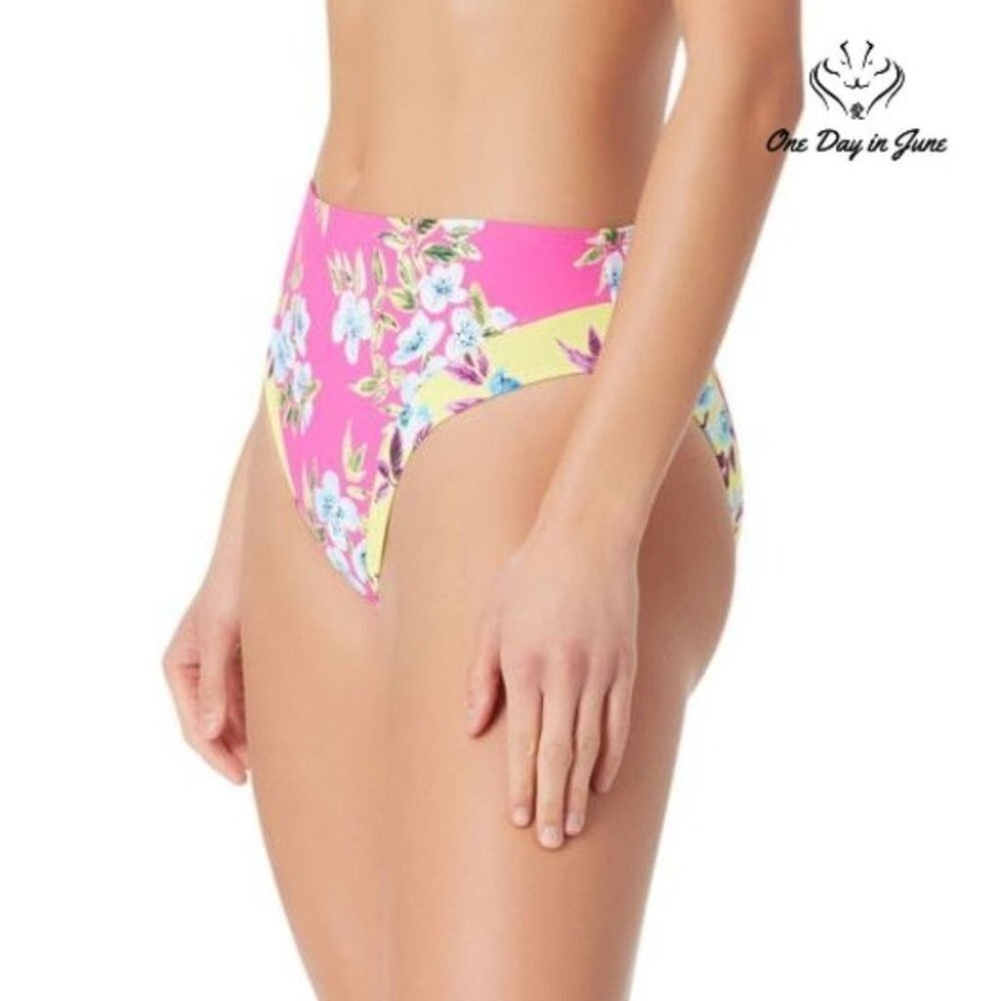 Sugar Beach Floral High Waist Bikini Bottom Size L
