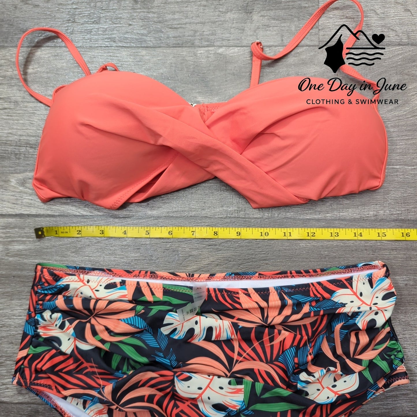 Charmleaks Cross Front Molded Cup High Waist Bikini Swimsuit Size XL
