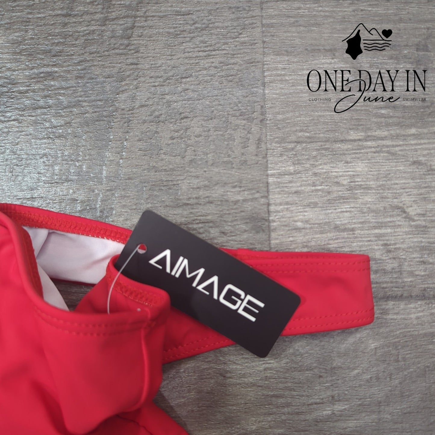 Aimage V Wire Cut Out One Piece Swimsuit Size M