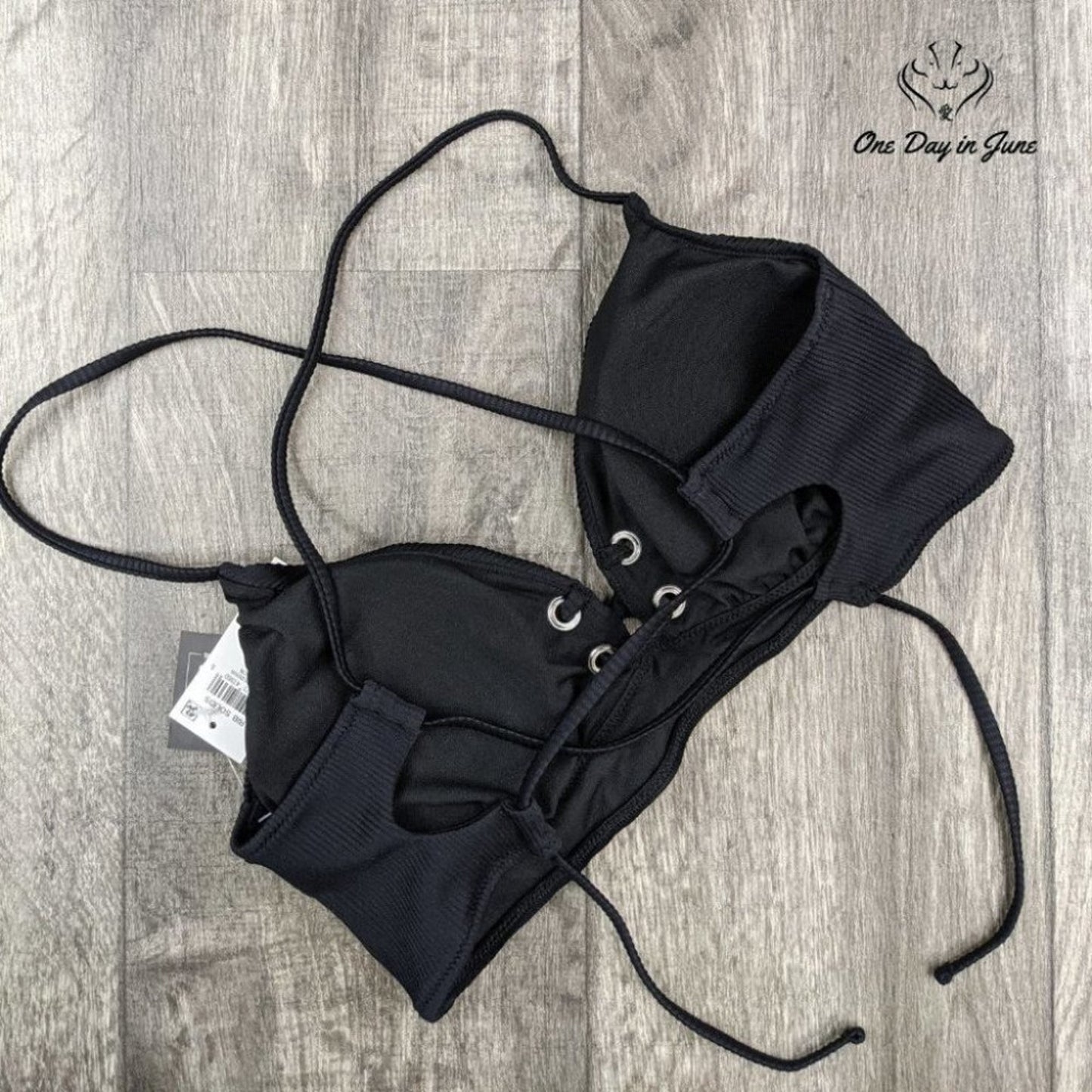 Bar III Ribbed Bikini Top Size L