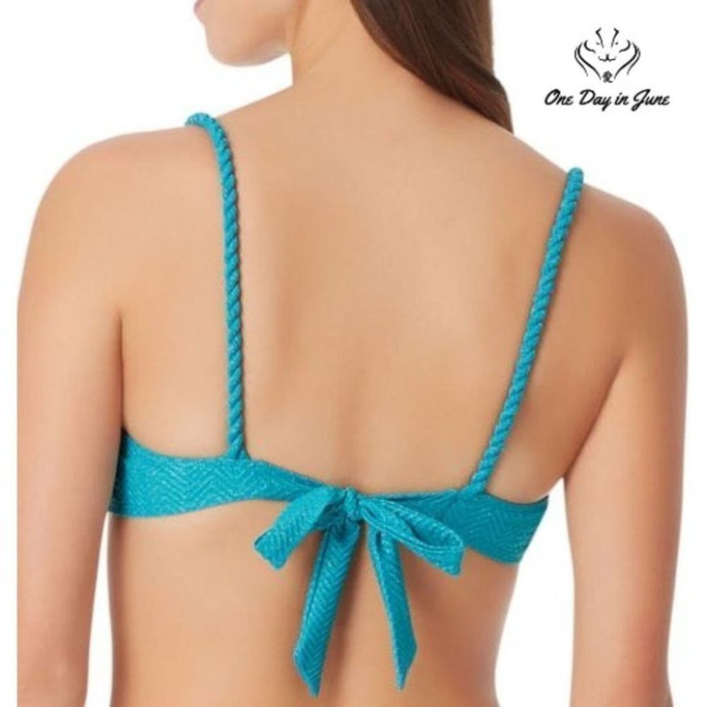Sugar Beach Textured Bralette Bikini Top Size XL