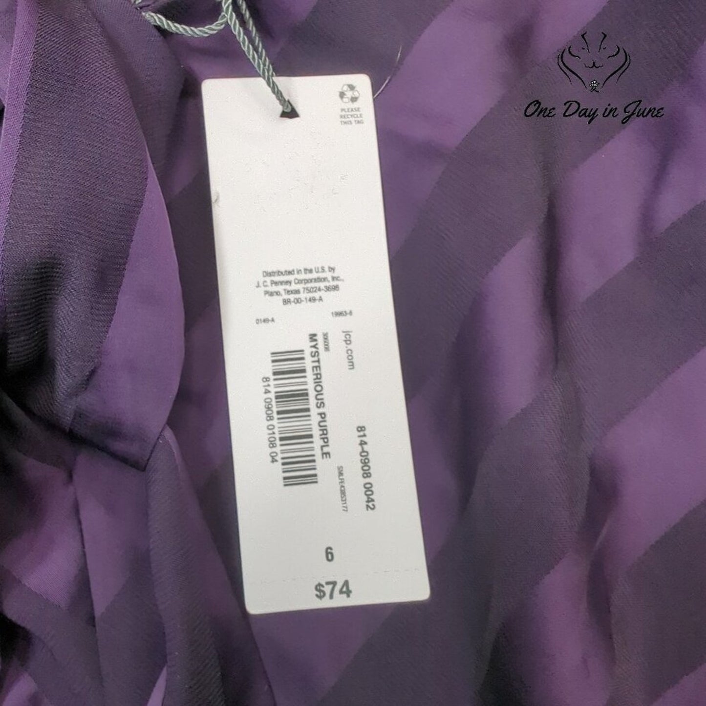 Liz Claiborne Long Sleeve Mysterious Purple Dress Size 6