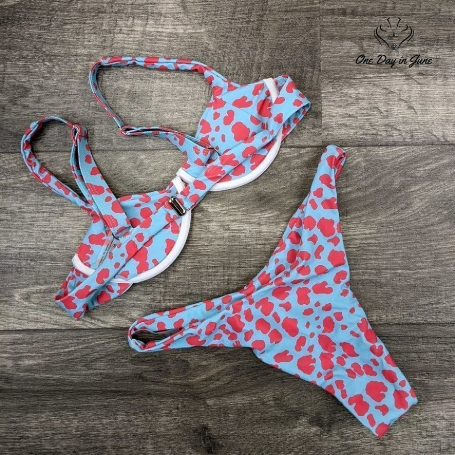 Amzbrly Underwire Animal Print Bikini Swimsuit Size S