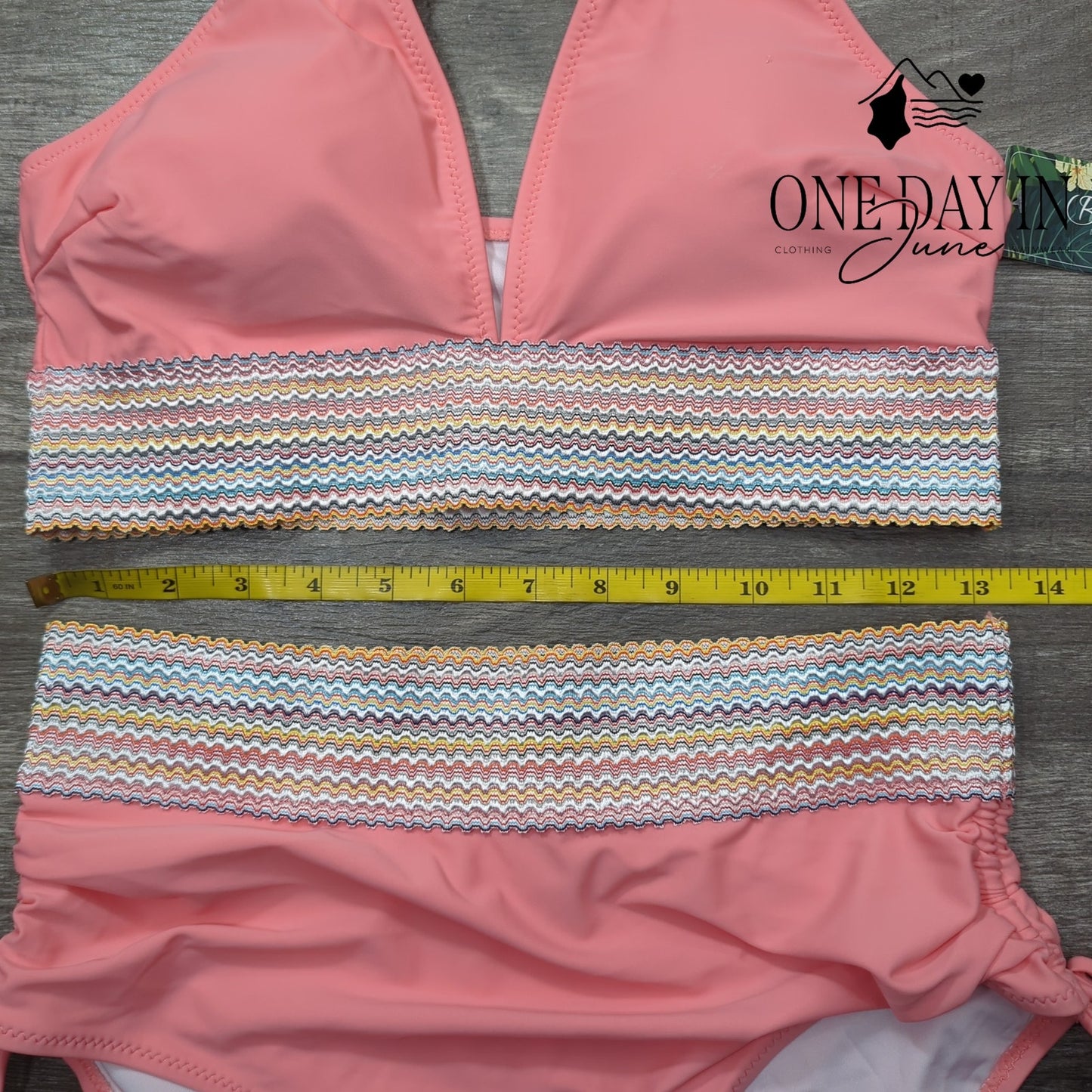 Blooming Jelly V Neck High Waist Bikini Swimsuit Size M
