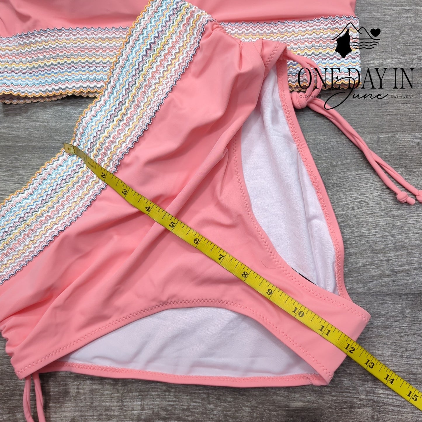 Blooming Jelly V Neck High Waist Bikini Swimsuit Size M