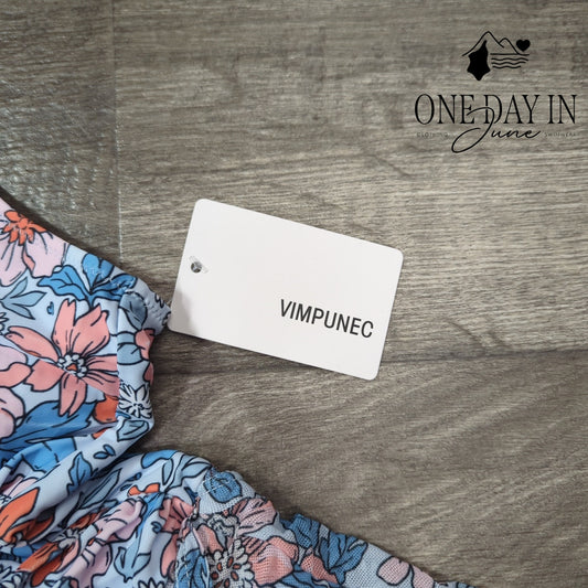 Vimpunec Floral One Piece Swimdress Swimsuit Size M