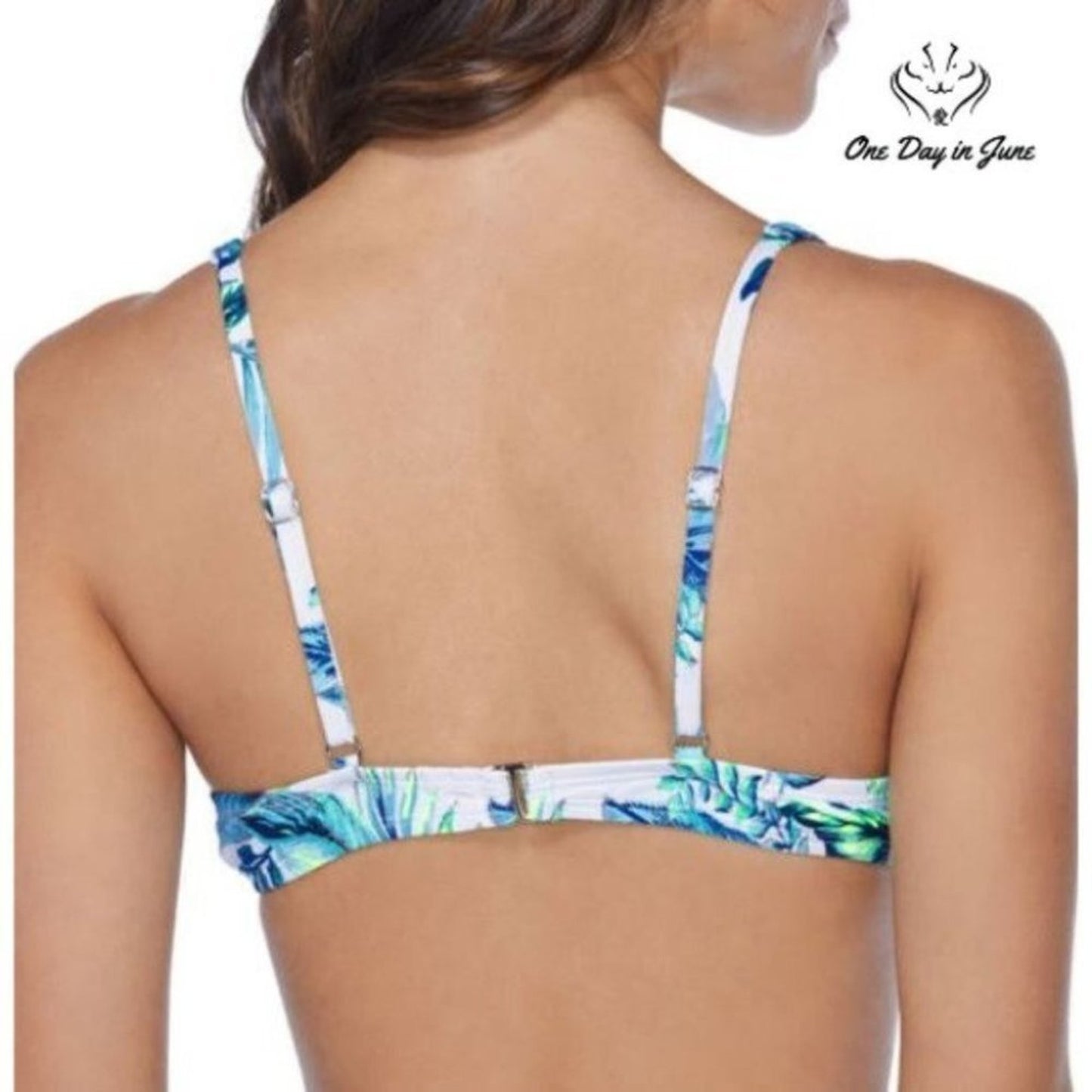 Ambrielle Floral Bra Underwire Bikini Top Size XL