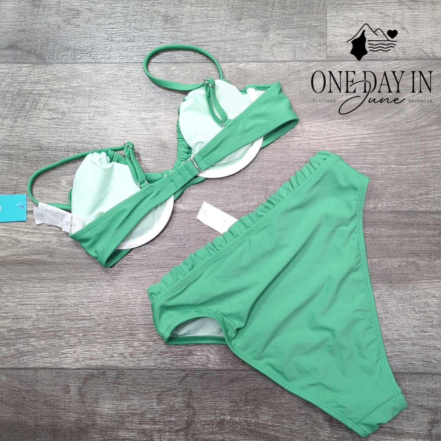 Cupshe High Waist Underwire Ruffle Bikini Swimsuit Size S