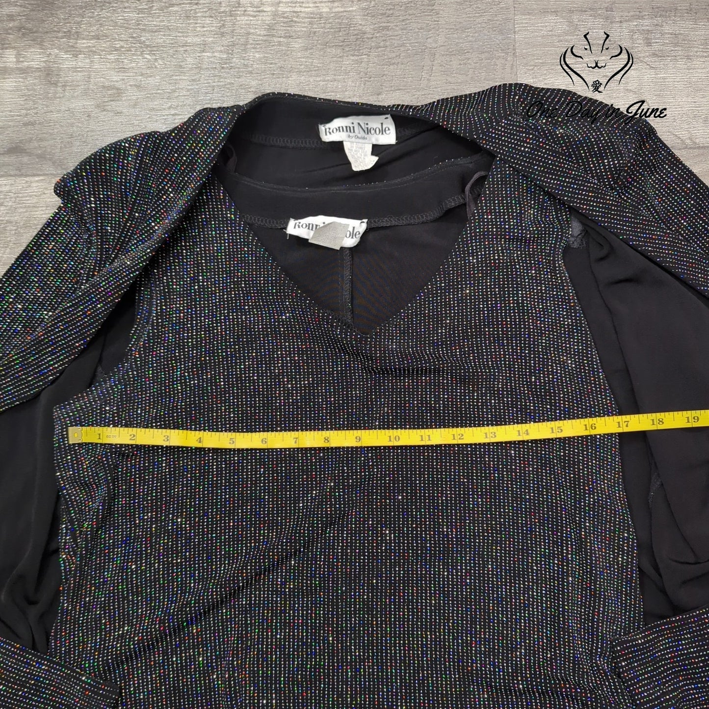 Ronni Nicole Sparkle Shoulder Pad Jacket Size 16