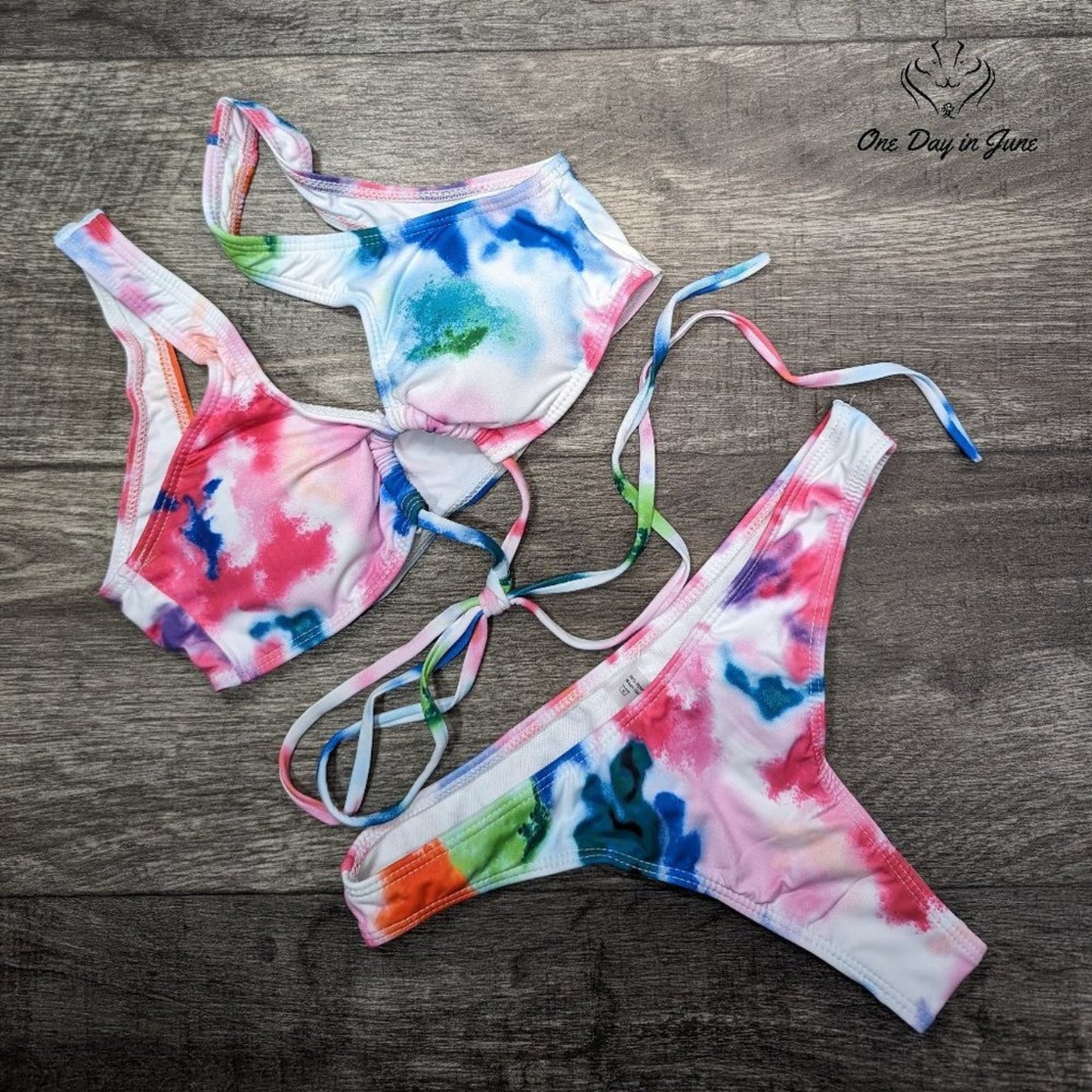 Qleicom Padded Wrap Bikini Swimsuit Size S