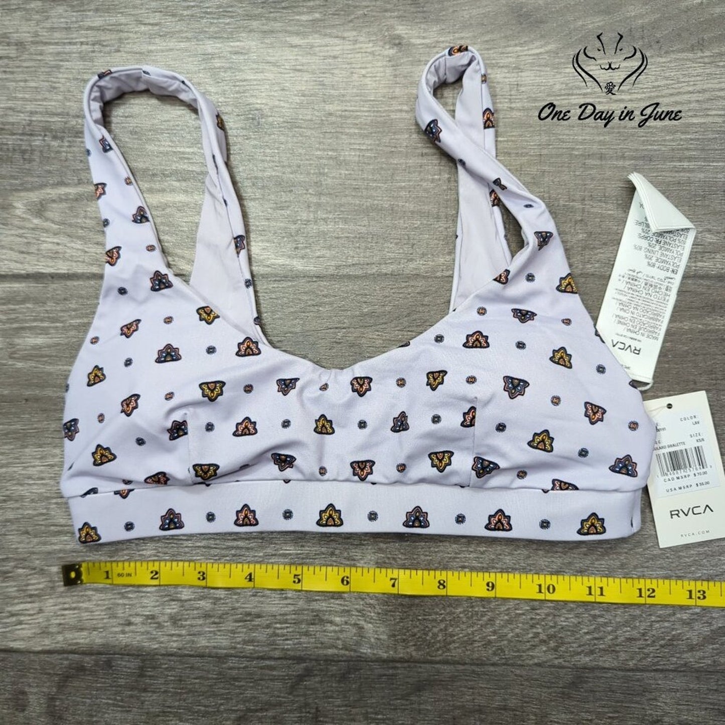 RVCA Foulard Bralette Bikini Top Size XS