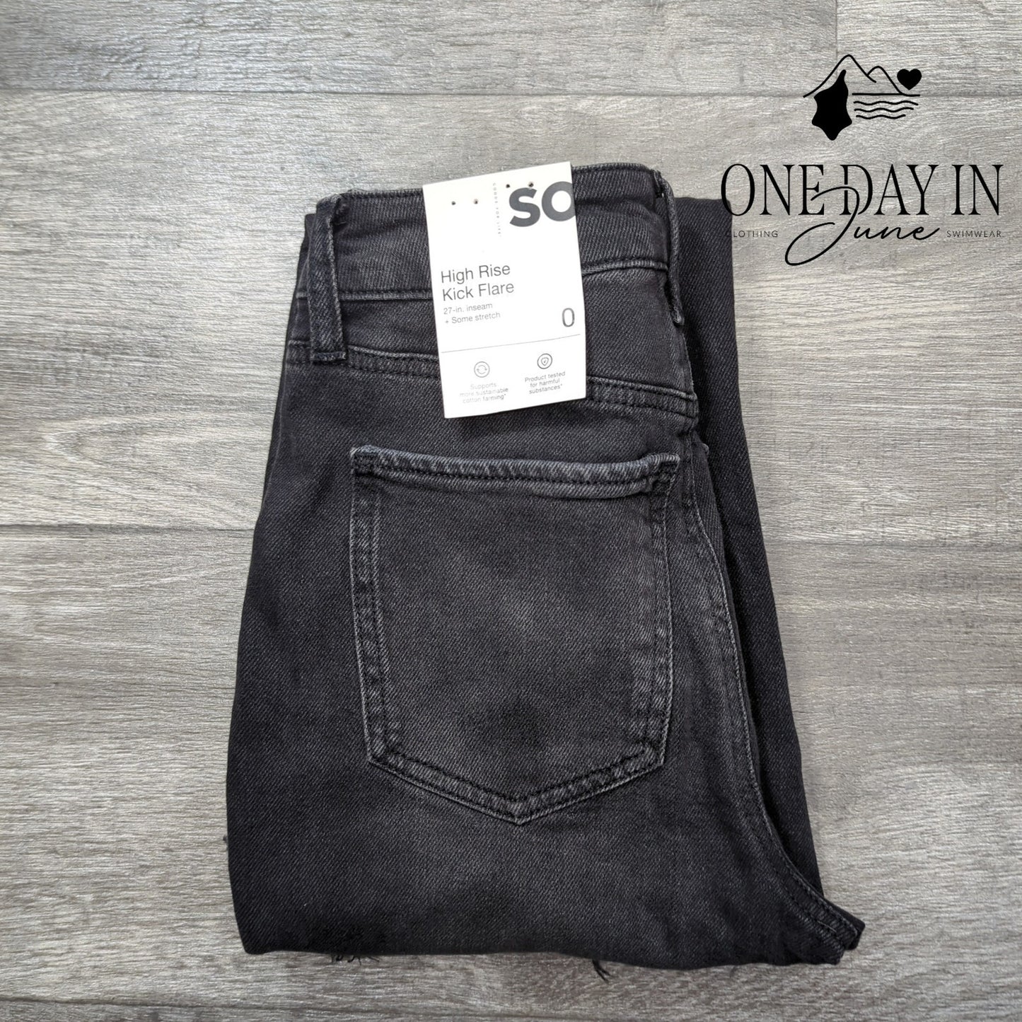 SO Distressed High Rise Kick Flare Jeans Size 0