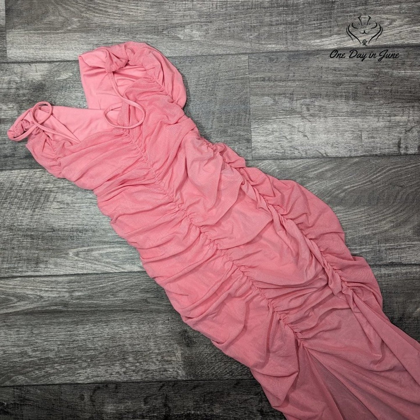 Soly Hux Spaghetti Strap Ruched Bodycon Dress Size S