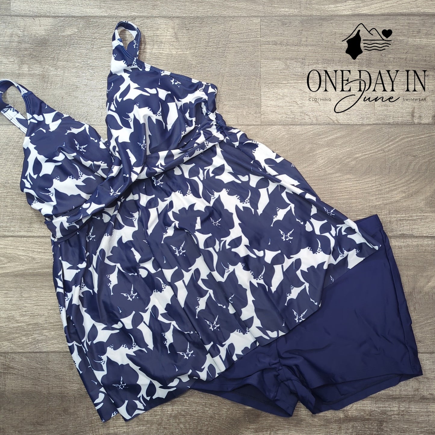 Zando Twist Front Boyshort Tankini Swimsuit Size XL