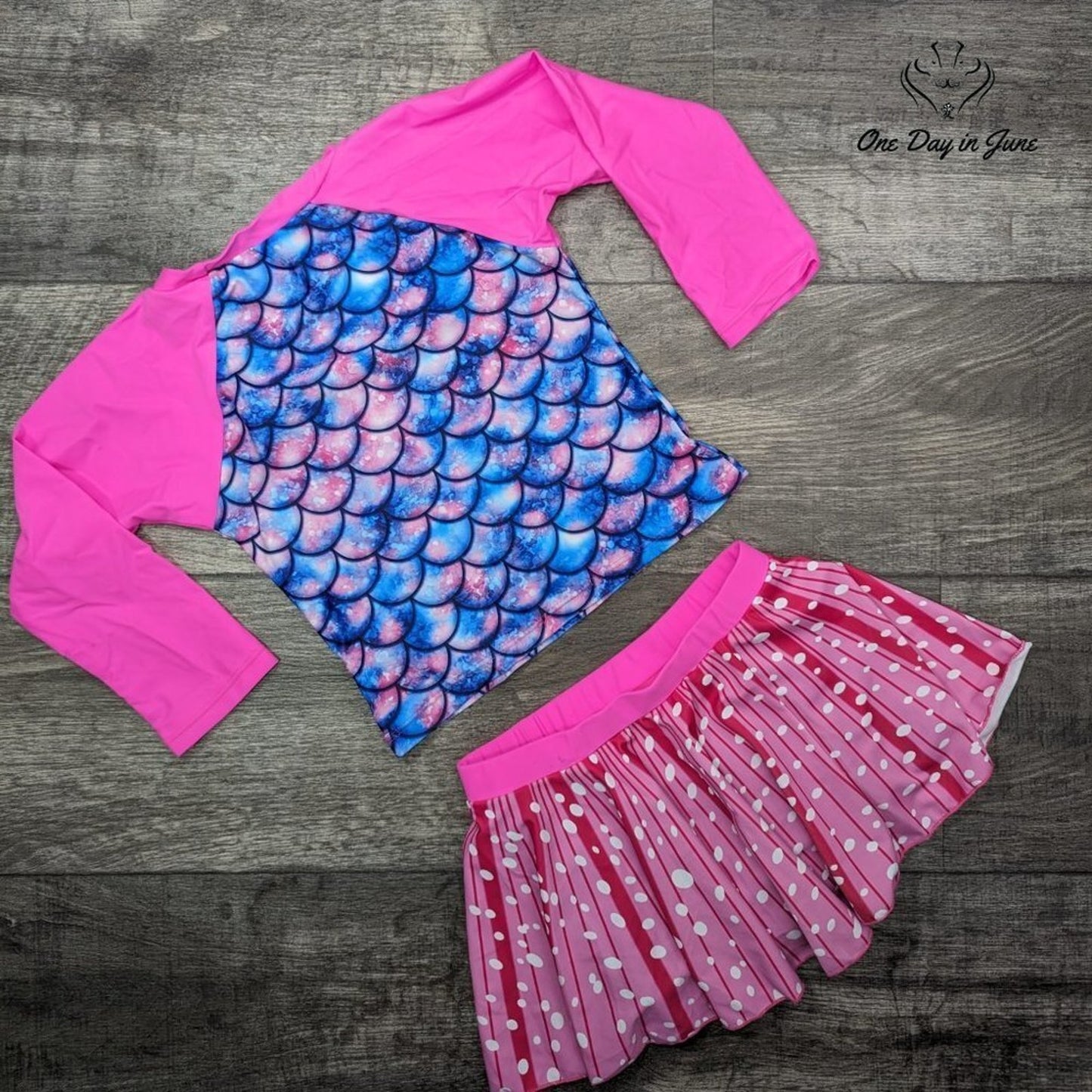 Proallo Skirted Rash Guard Tankini Swimsuit Size M