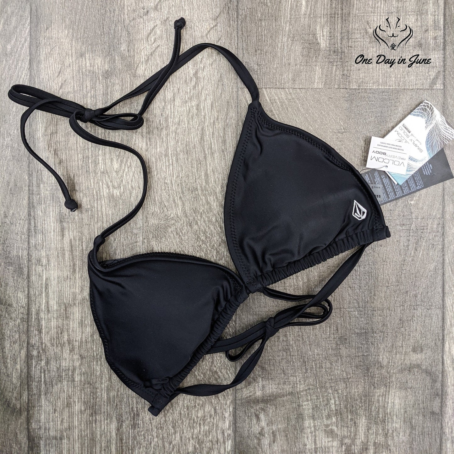 Volcom Triangle Halter Bikini Top Size 12W