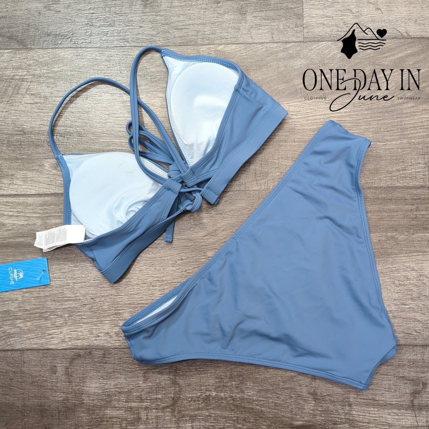 Cupshe Tie Back Triangle Bikini Swimsuit Size M