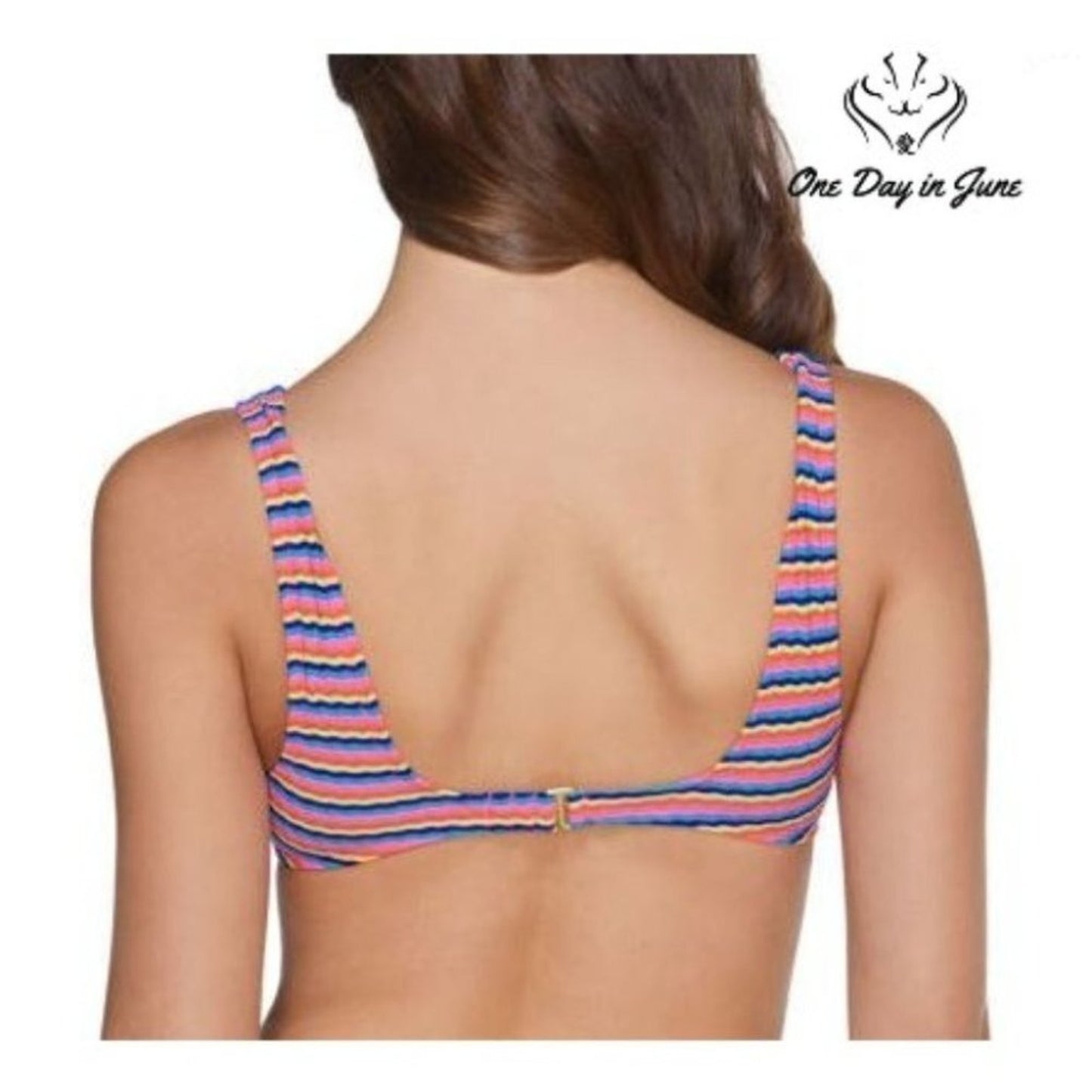Arizona Jean Co. Juniors Striped Bralette Bikini Top Size XXL